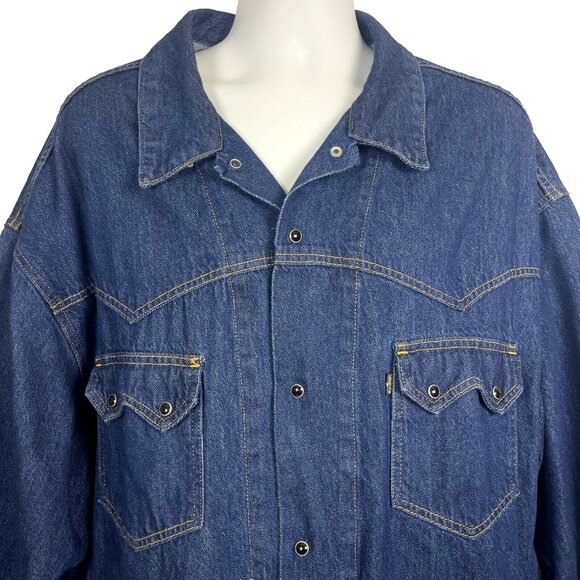 Levis Big E Premium Oversized Western Trucker Shacket sz 2XL/3XL 60x30 True Fit - Picture 3 of 10